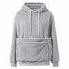Plush Fleece Pet Pocket Hoodie - Womens Casual Loose Fit Pullover for Dog Owners