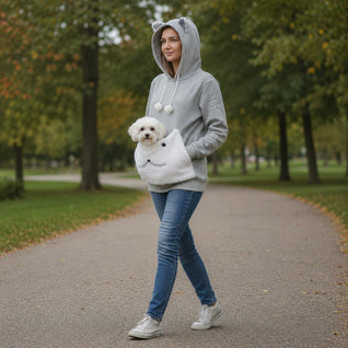 Komavic Cat Carrier Hoodie – Plush Cat Pouch for Cats & Small Dogs