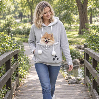 Komavic Dog Carrier Hoodie – Fleece Kangaroo Pouch for Small Dogs & Cats