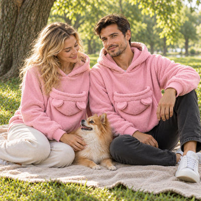 Pet Carrier Hoodie for women and men, Teddy Fleece Kangaroo Pouch Sweatshirt for Small Dogs &amp; Cats, Warm and Cozy Winter Pullover