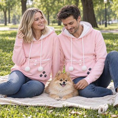 Pet Carrier Hoodie for Small Dogs &amp; Cats, Women's and Men's Fleece Kangaroo Pouch Sweatshirt, Hands Free Dog Sling, Cozy Winter Pullover, Pet Mom and Dad Gift