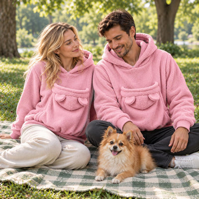 Pet Carrier Hoodie for women and men, Teddy Fleece Kangaroo Pouch Sweatshirt for Small Dogs &amp; Cats, Warm and Cozy Winter Pullover