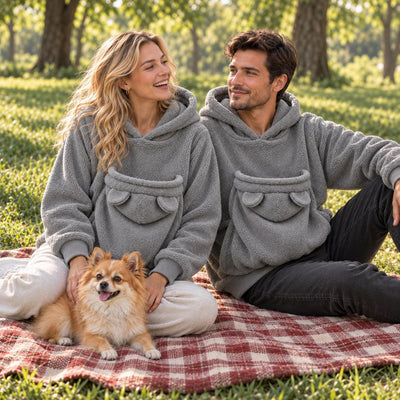 Pet Carrier Hoodie for women and men, Teddy Fleece Kangaroo Pouch Sweatshirt for Small Dogs &amp; Cats, Warm and Cozy Winter Pullover