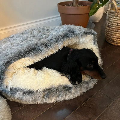 Komavic Plush Hooded Cocoon Pet Bed