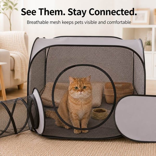 Komavic Indoor Cat Playpen Tunnel & Resting Tent