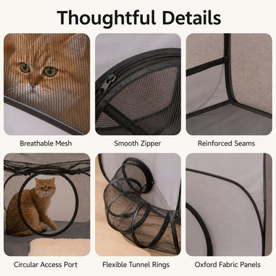 Komavic Indoor Cat Playpen Tunnel & Resting Tent
