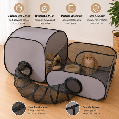 Komavic Indoor Cat Playpen Tunnel & Resting Tent