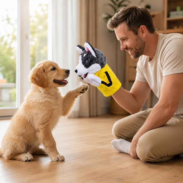 Paws in Awe Interactive Boxing Pet Puppet for Indoor Play – Squeeze-to-Punch Sound Toy for Bored Dogs & Cats