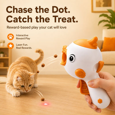 Komavic Cat Treat Launcher Toy with Laser