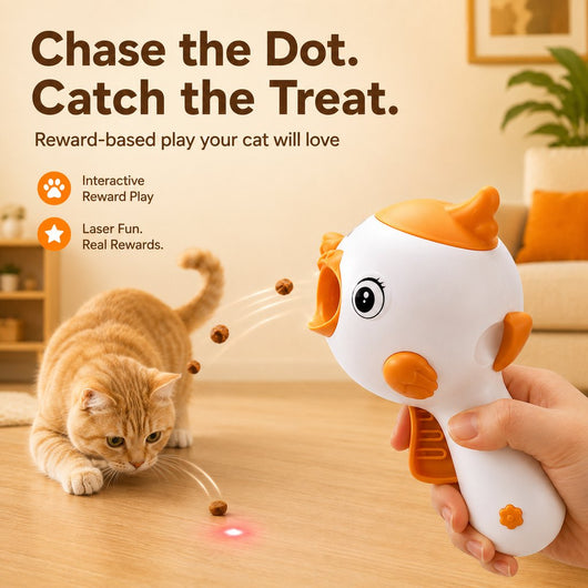 Komavic Cat Treat Launcher Toy with Laser