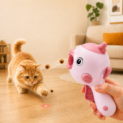 Komavic Cat Treat Launcher Toy with Laser