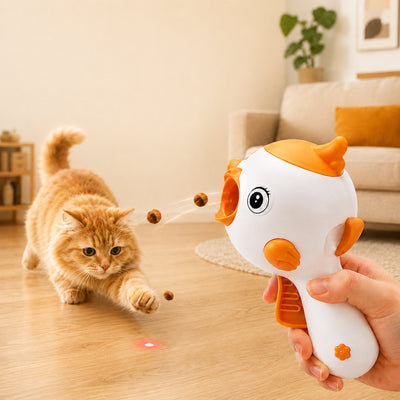 Komavic Cat Treat Launcher Toy with Laser