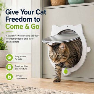 Komavic Cat Door 4-Way Locking Interior Pet Door