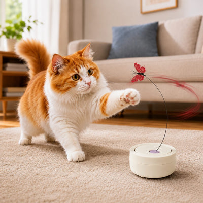 Komavic Automatic Butterfly Cat Toy 360° Chase & Play