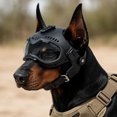 Komavic K9 Dog Helmet with Goggles