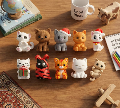 Komavic 3D Cat Advent Calendar with 24 Unique Christmas Cat Figures