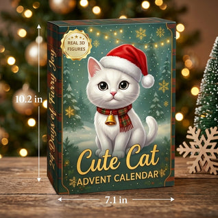 Komavic 3D Cat Advent Calendar with 24 Unique Christmas Cat Figures