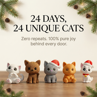 Komavic 3D Cat Advent Calendar with 24 Unique Christmas Cat Figures