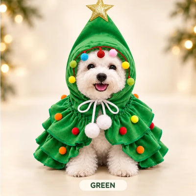 Komavic Christmas Tree Pet Cape for Small Dogs & Cats