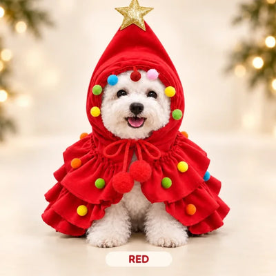 Komavic Christmas Tree Pet Cape for Small Dogs & Cats