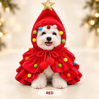 Komavic Christmas Tree Pet Cape for Small Dogs & Cats