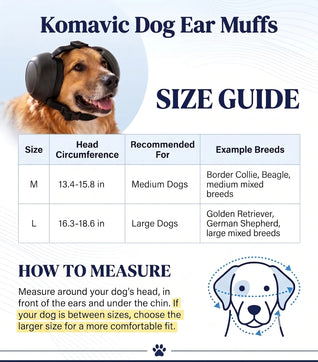 Komavic Dog Noise-Reducing Ear Muffs | Adjustable Fit