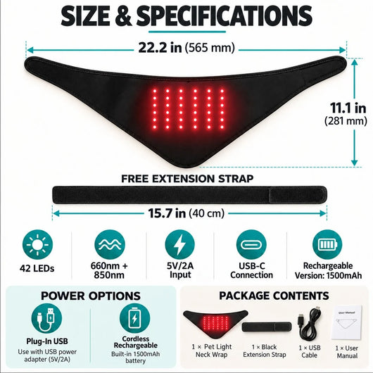 Komavic Dog Red Light Neck Wrap