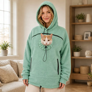 Komavic Hands-Free Pet Carrier Hoodie – Front Pouch for Cats & Small Dogs