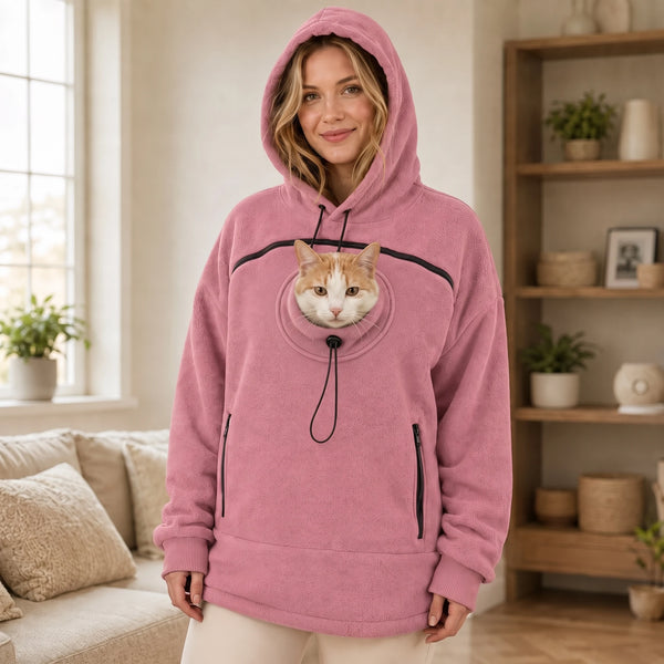 Komavic Hands-Free Pet Carrier Hoodie – Front Pouch for Cats & Small Dogs