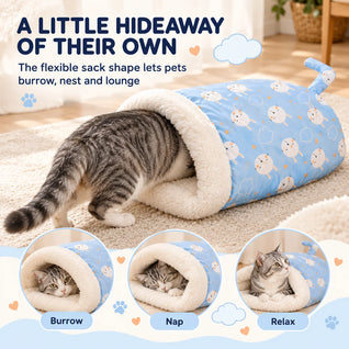 Komavic Plush Pet Sleeping Bag for Cats & Small Dogs