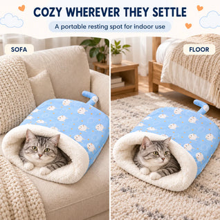 Komavic Plush Pet Sleeping Bag for Cats & Small Dogs