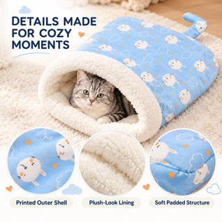 Komavic Plush Pet Sleeping Bag for Cats & Small Dogs