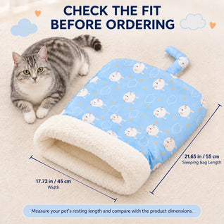Komavic Plush Pet Sleeping Bag for Cats & Small Dogs
