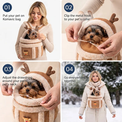 Komavic Plush Pet Carrier Bag for Small Dogs & Cats