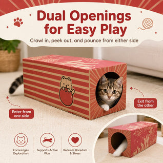 Komavic Cat Tunnel Foldable Hide & Play Toy