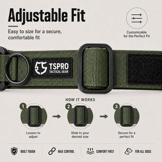 Komavic Tactical Dog Collar with Handle & AirTag Holder