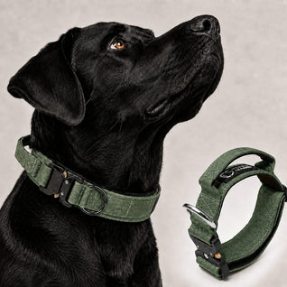 Komavic Tactical Dog Collar with Handle & AirTag Holder