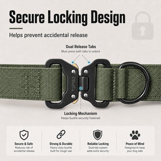 Komavic Tactical Dog Collar with Handle & AirTag Holder