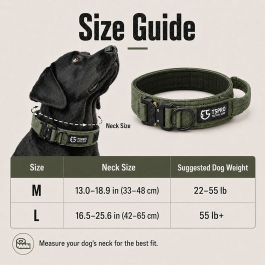 Komavic Tactical Dog Collar with Handle & AirTag Holder