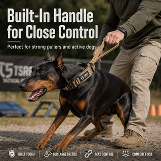 Komavic Tactical Dog Collar with Handle & AirTag Holder