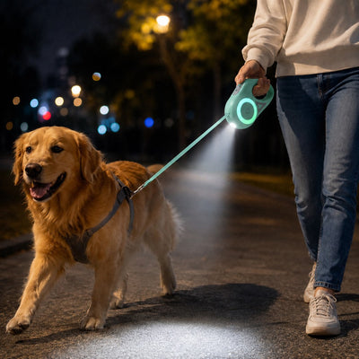 Komavic LED Retractable Dog Leash for Night Walks