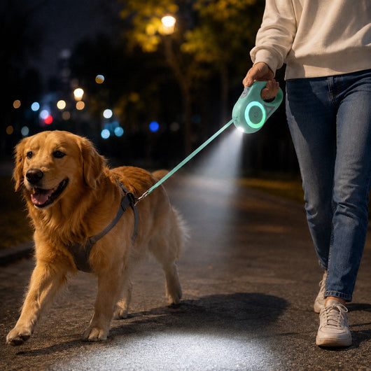 Komavic LED Retractable Dog Leash for Night Walks
