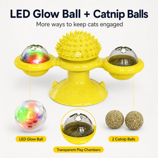 Komavic Spinning Cat Windmill Toy