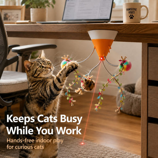 Komavic Rotating Cat Teaser Toy 360° Interactive Play