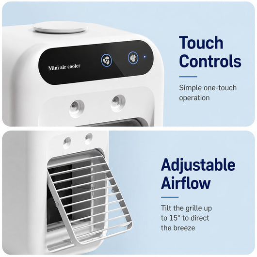 Mini Air Cooler with Dual Mist & 2 Fan Speeds