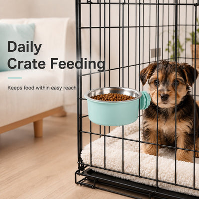 Komavic Crate-Mounted Stainless Steel Pet Bowl