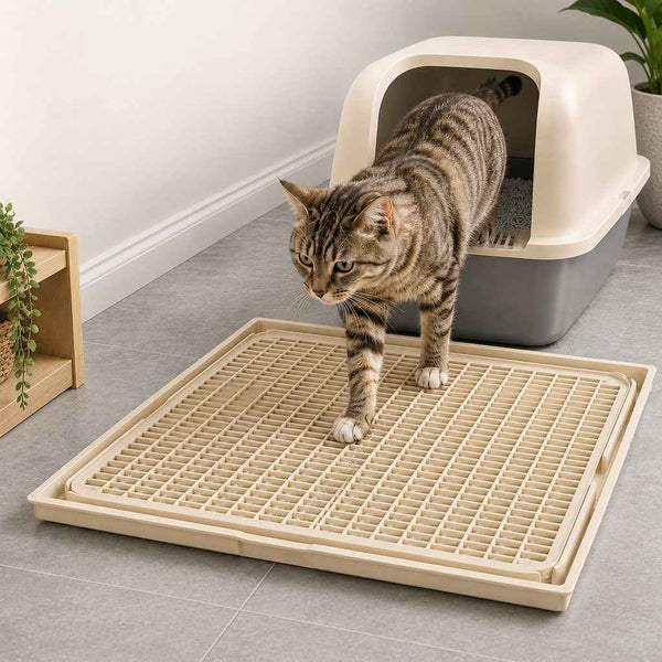 Paws in Awe Modular Cat Litter Mat for Litter Box Exits - Double-Layer Litter Trap for Cleaner Floors