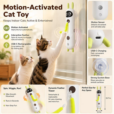 Motion-Activated Feather Cat Toy