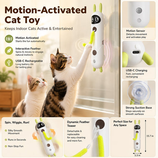 Motion-Activated Feather Cat Toy