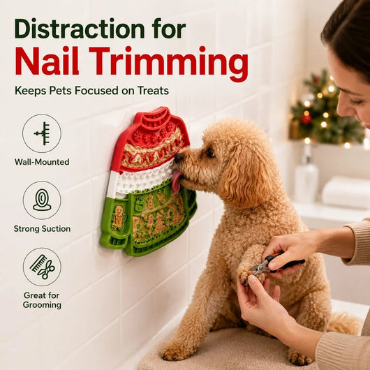 Komavic Christmas Sweater Pet Lick Mat for Dogs & Cats